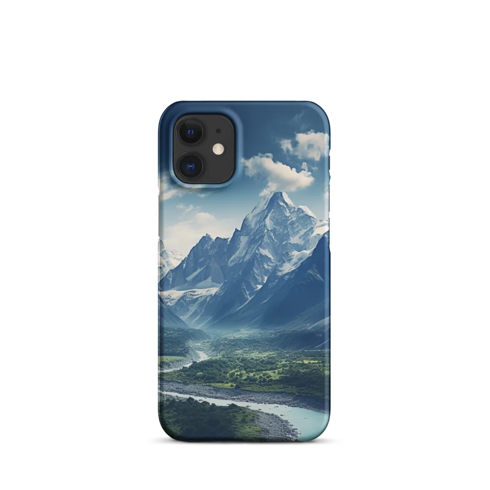 Majestic Serenity: A Landscape of Mountains and Rivers | Phone Case |  12 Mini | Snap Case | Matte