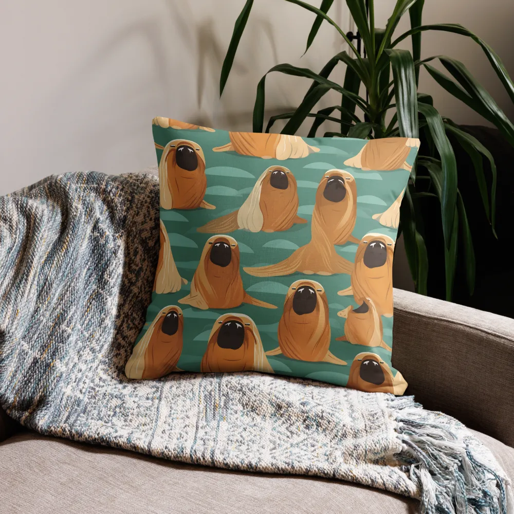 Whimsical Walrus Wonderland | Pillow | 22″×22″