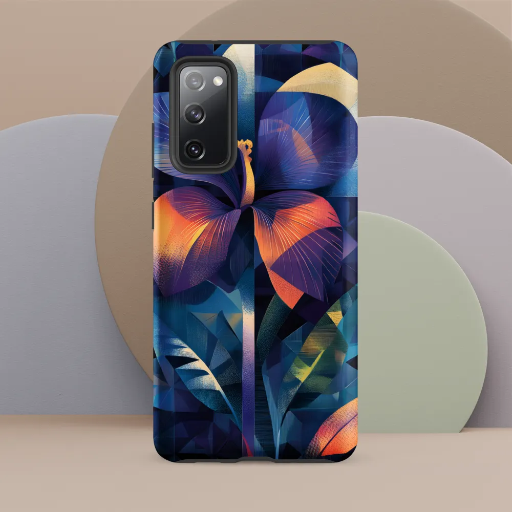 Iridescent Orchid in Geometric Night