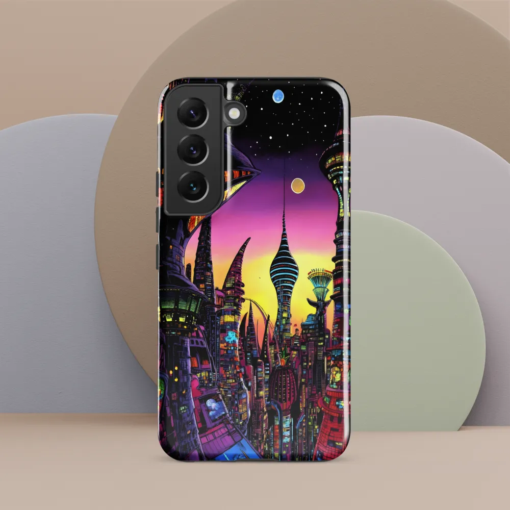 Futuristic Cityscape at Dusk | Phone Case |  S22 | Tough Case | Glossy