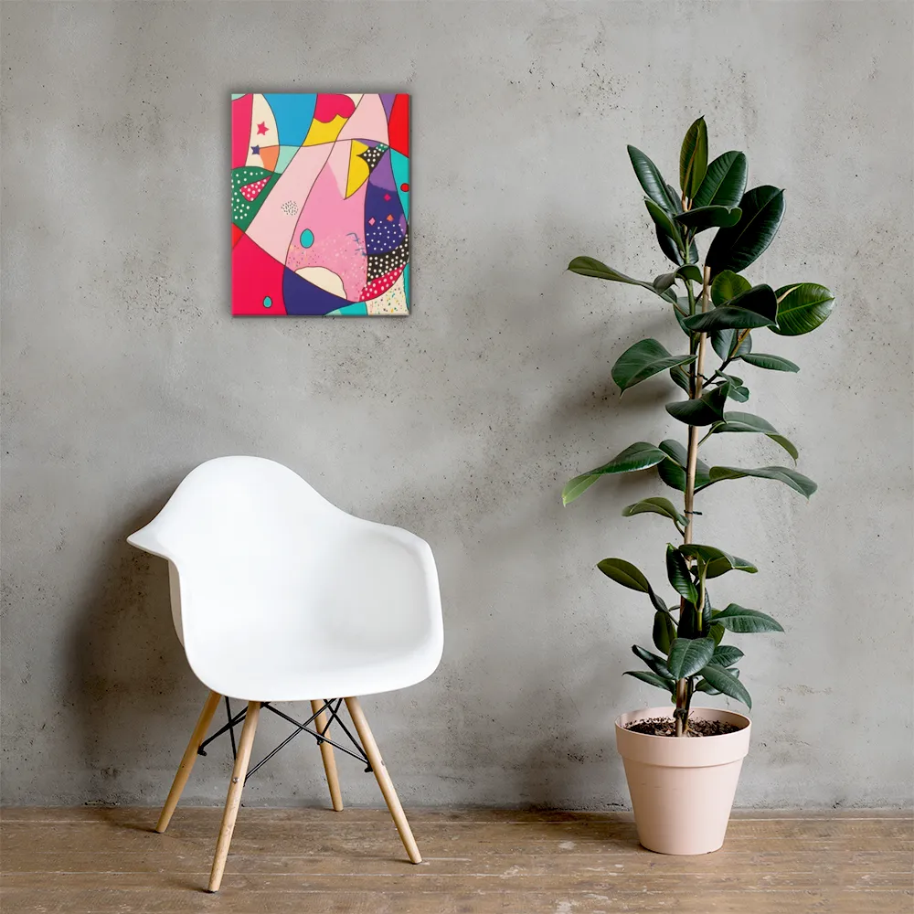 Playful Geometry in Color | Canvas | 16″×20″