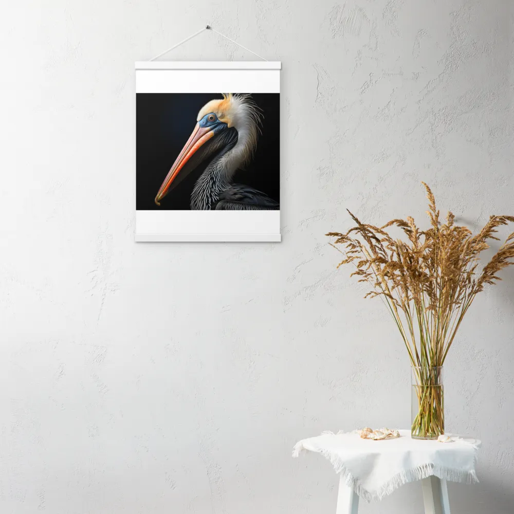 Majestic Portrait of a Pelican | Poster With White Wood Hanger | 16″×20″