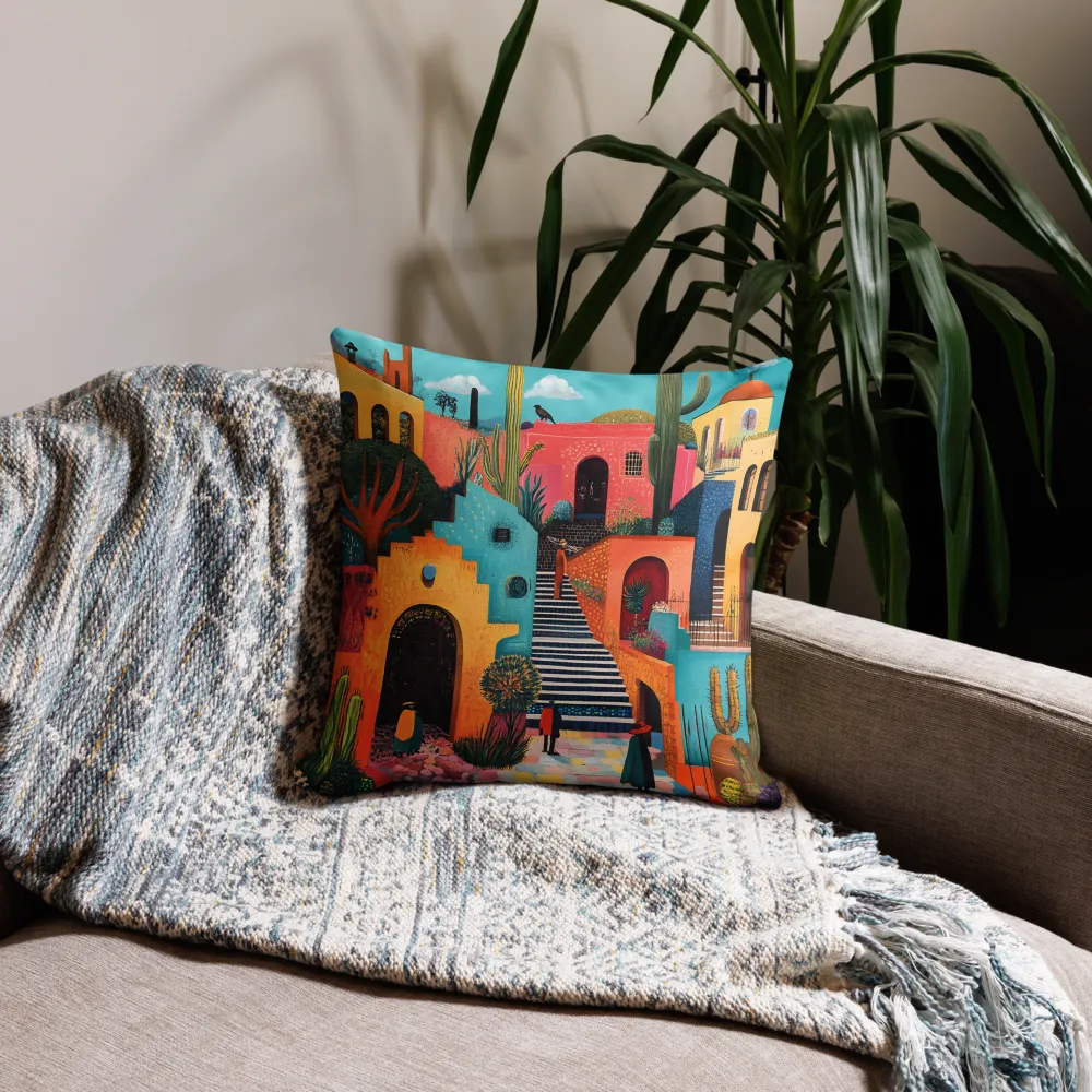 Colorful Architectural Harmony | Pillow | 18″×18″