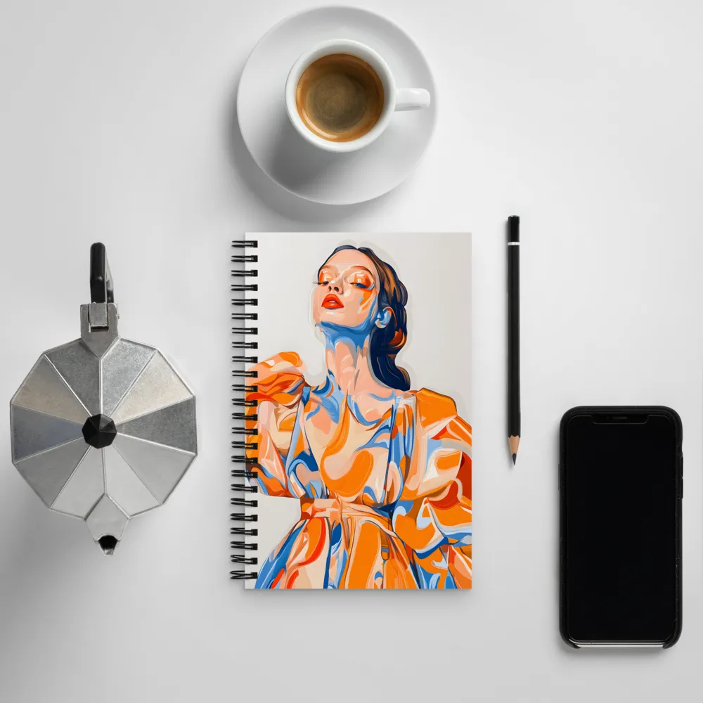 Fluid Fashion: A Modern Portrait | Spiral Notebook