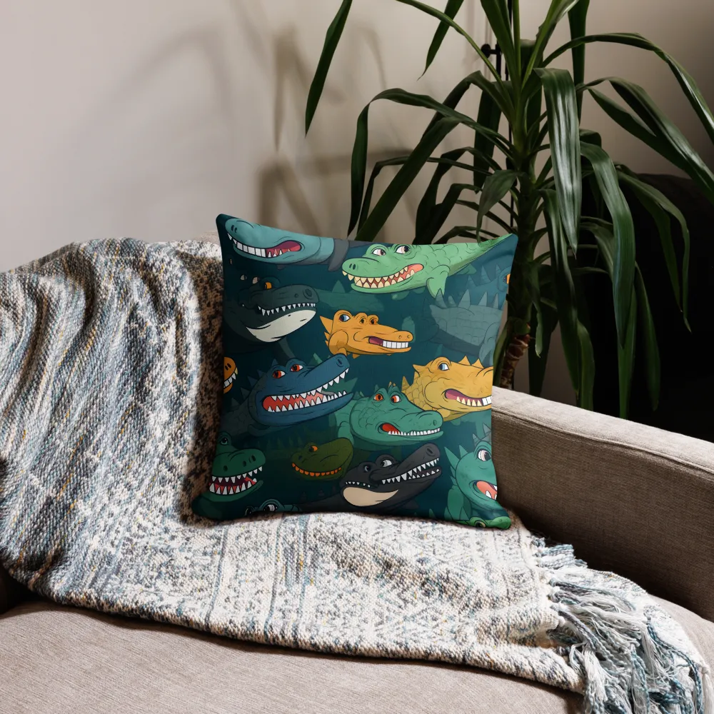 Cheerful Crocodilian Parade | Pillow & Pillow Case | Multiple Sizes