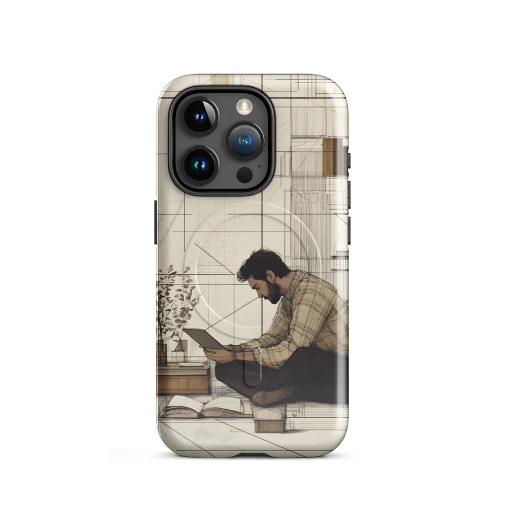 Quiet Reflections in Line | Phone Case |  15 Pro | MagSafe® Tough Case | Glossy