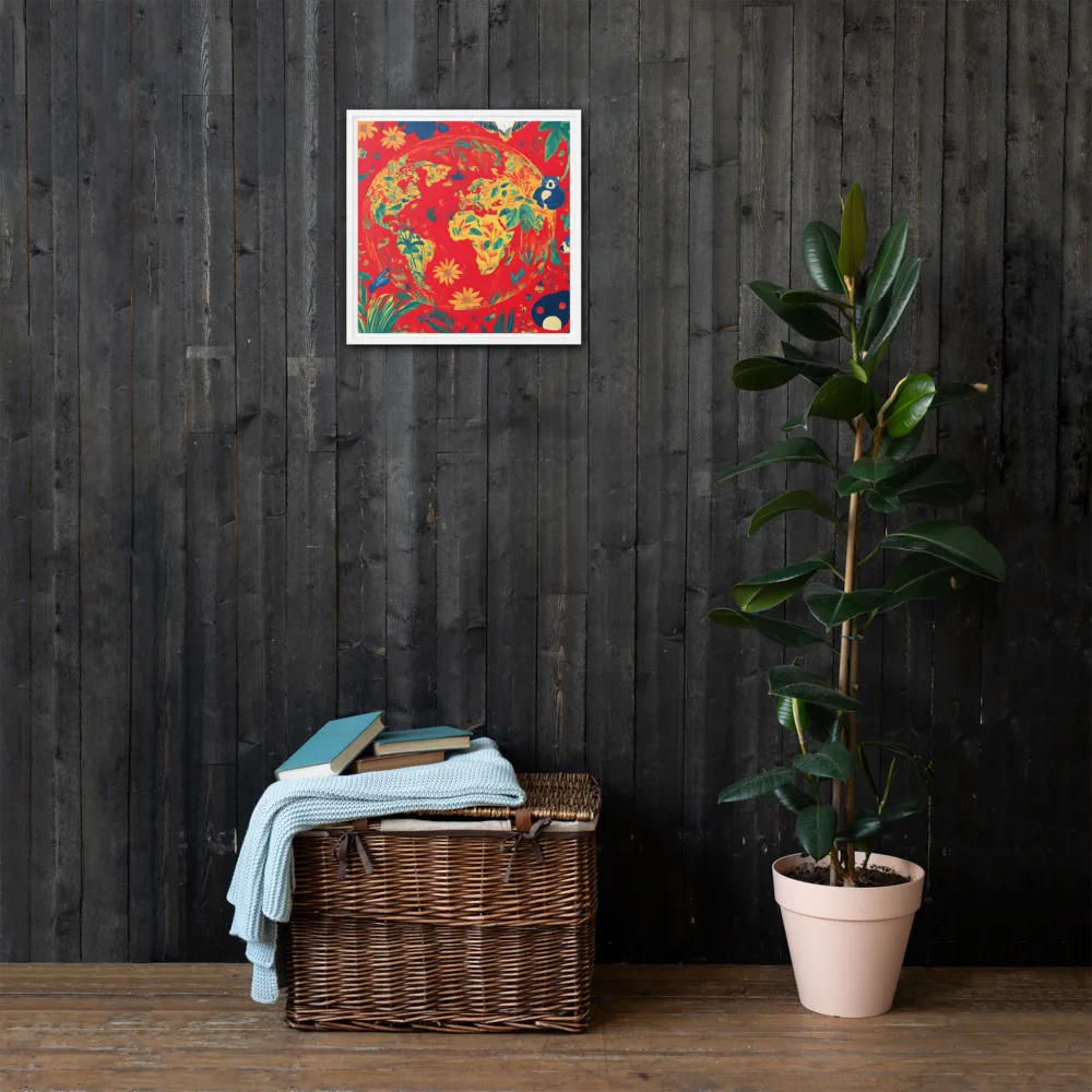 Celebration of Life on Earth | Canvas with White Frame | 16″×16″