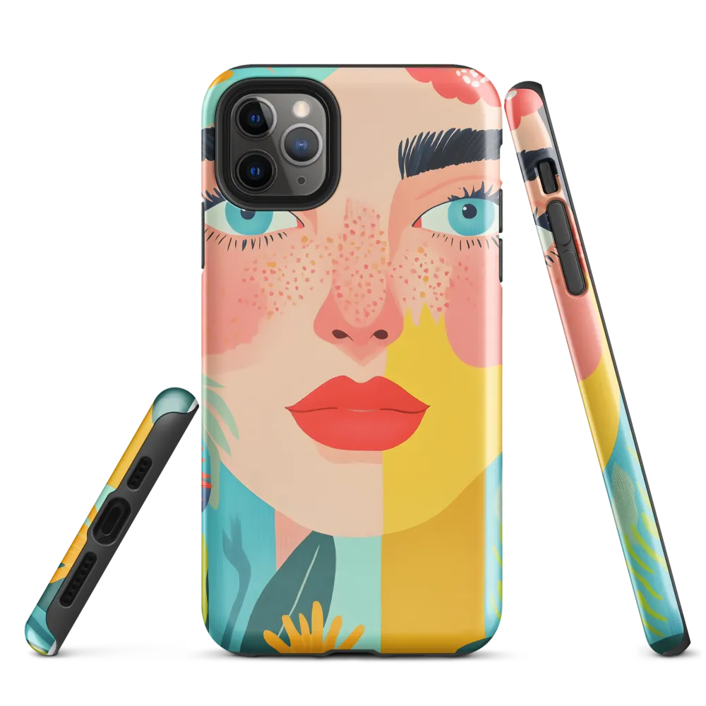 Floral Serenity: A Modern Portrait | Phone Case |  11 Pro Max | Tough Case | Glossy