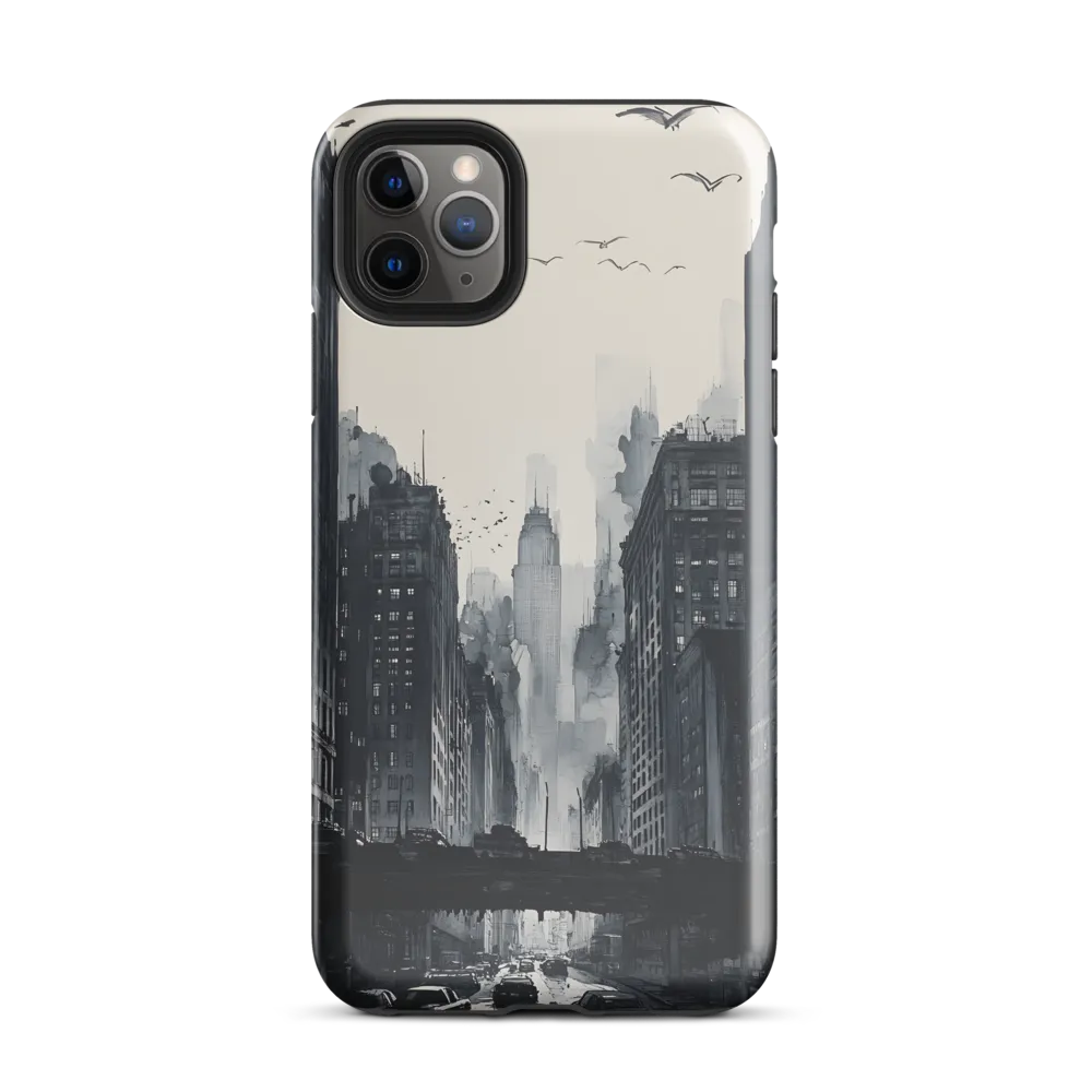 City Whispers: A Monochrome Reflection | Phone Case |  11 Pro Max | Tough Case | Glossy