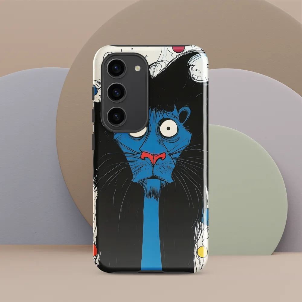 Whimsical Blue Lion