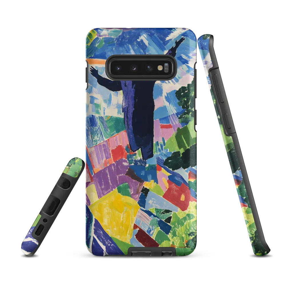 Elysium: A Soaring Figure Amidst Colorful Landscapes | Phone Case |  S10 Plus | Tough Case | Matte