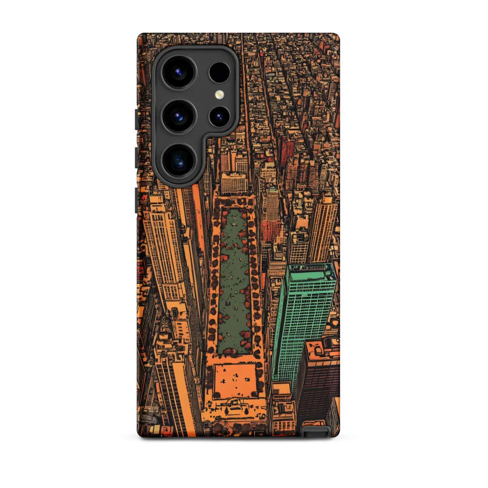 Urban Oasis: Aerial View of City Life