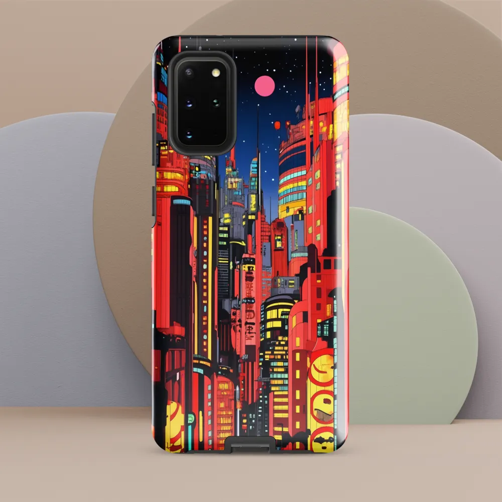 Neon Dreams: A Cyberpunk Cityscape | Phone Case |  S20 Plus | Tough Case | Glossy