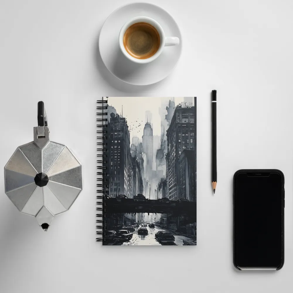 City Whispers: A Monochrome Reflection | Spiral Notebook