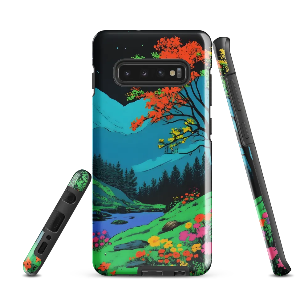 Neon Dreams: A Vibrant Landscape | Phone Case |  S10 Plus | Tough Case | Glossy