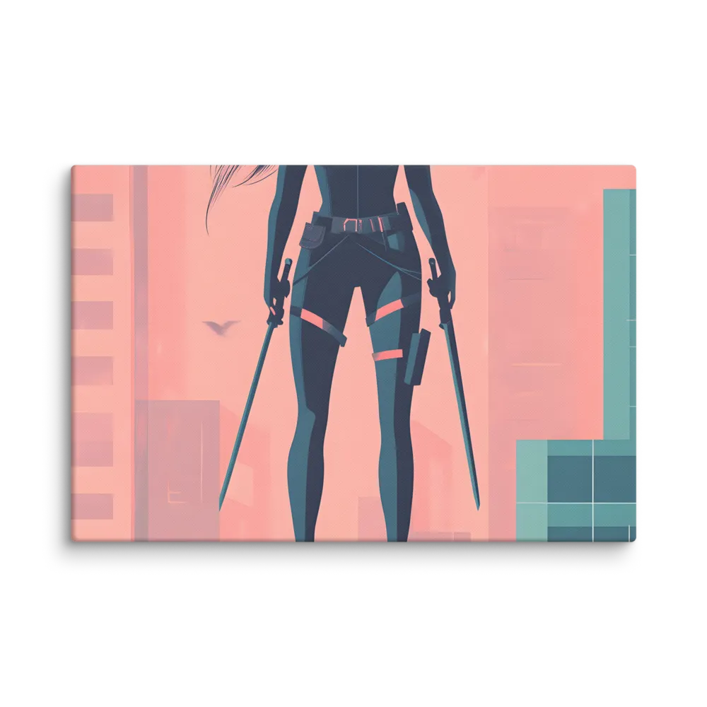 Urban Sentinel: A Warrior's Stand | Canvas | 20″×30″