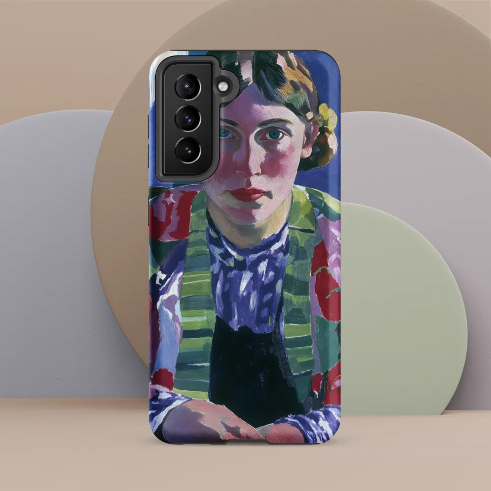 Vibrant Gaze: A Modernist Portrait