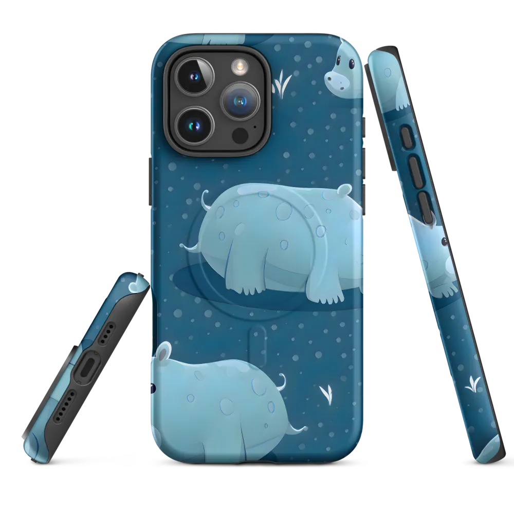 Whimsical Hippo Play | Phone Case |  16 Pro Max | MagSafe® Tough Case | Matte