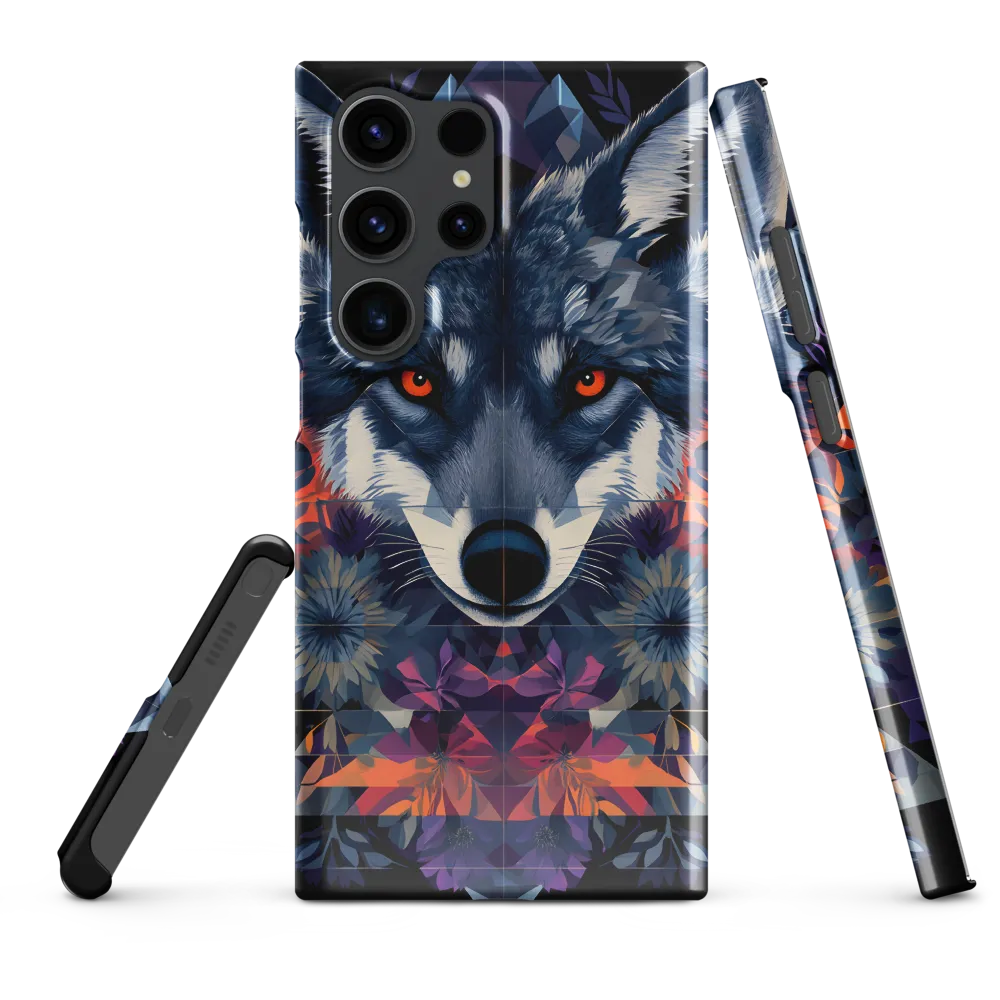 Mystical Wolf Amidst Floral Geometry