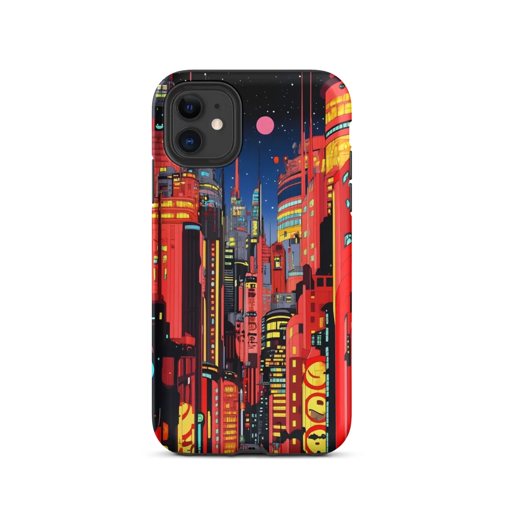Neon Dreams: A Cyberpunk Cityscape | Phone Case |  11 | Tough Case | Matte