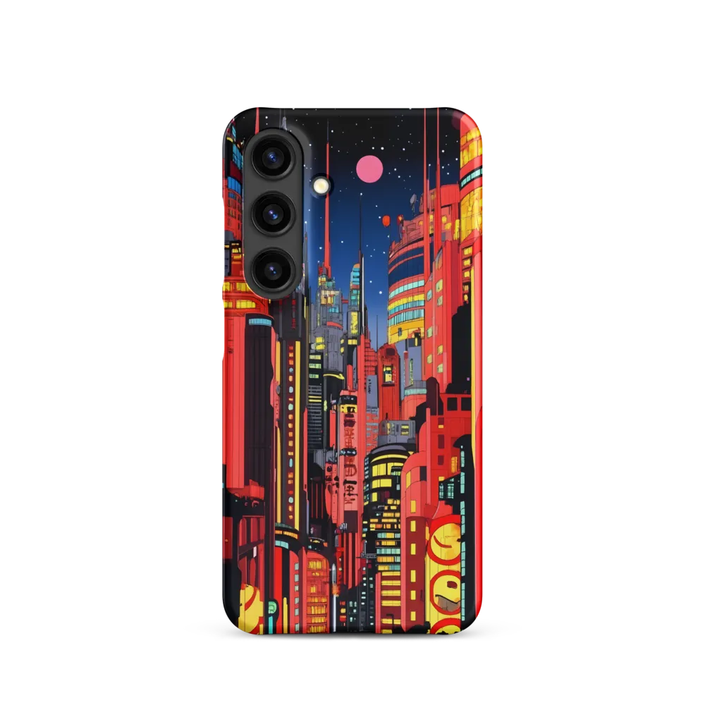 Neon Dreams: A Cyberpunk Cityscape | Phone Case |  S24 | Snap Case | Matte