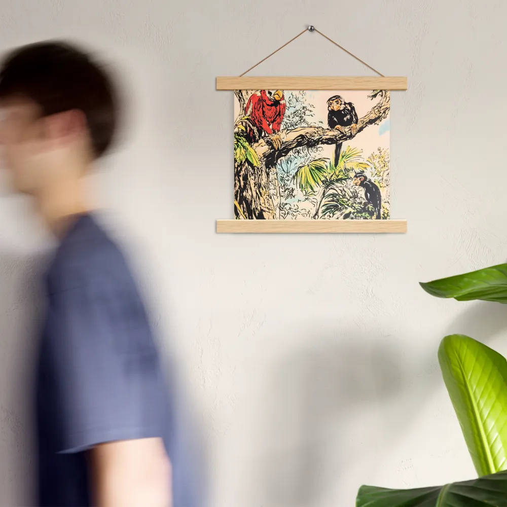 Jungle Harmony | Poster With Oak Wood Hanger | 10″×10″
