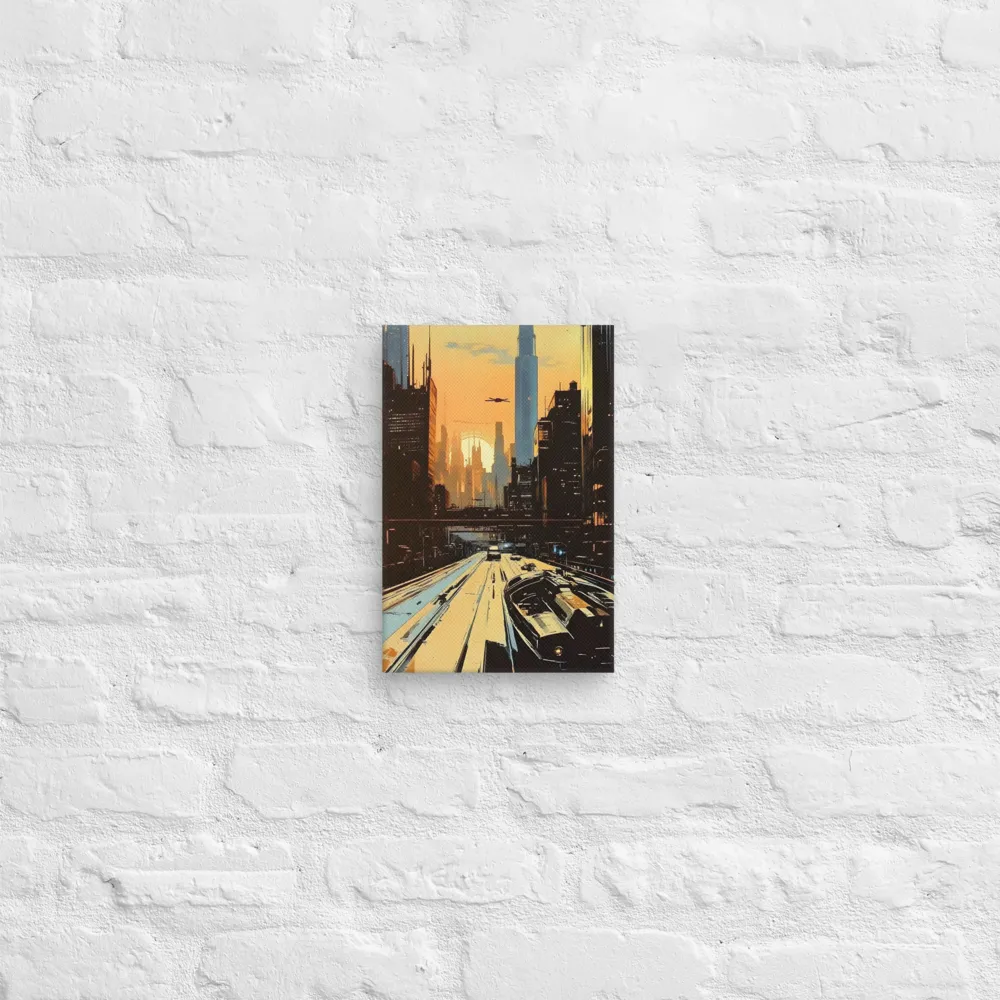 Metro Nexus: A Futuristic Cityscape | Canvas | 8″×12″