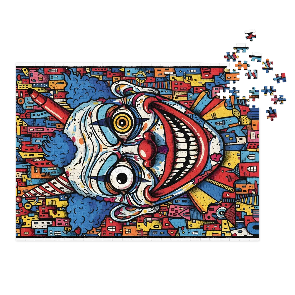 Urban Chaos Clown 
 Jigsaw Puzzle in Tin Box