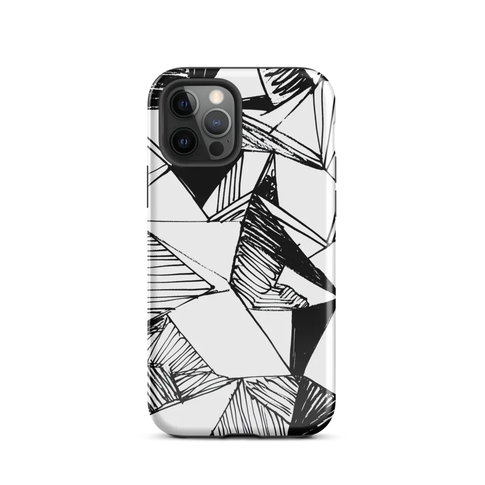 Dynamic Geometry in Ink | Phone Case |  12 Pro | Tough Case | Glossy