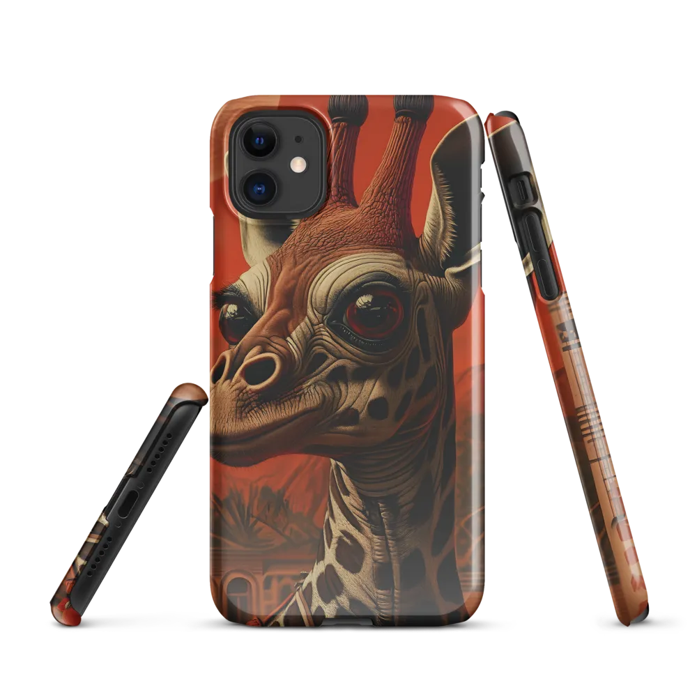 Whimsical Giraffe in an Orange Dreamscape