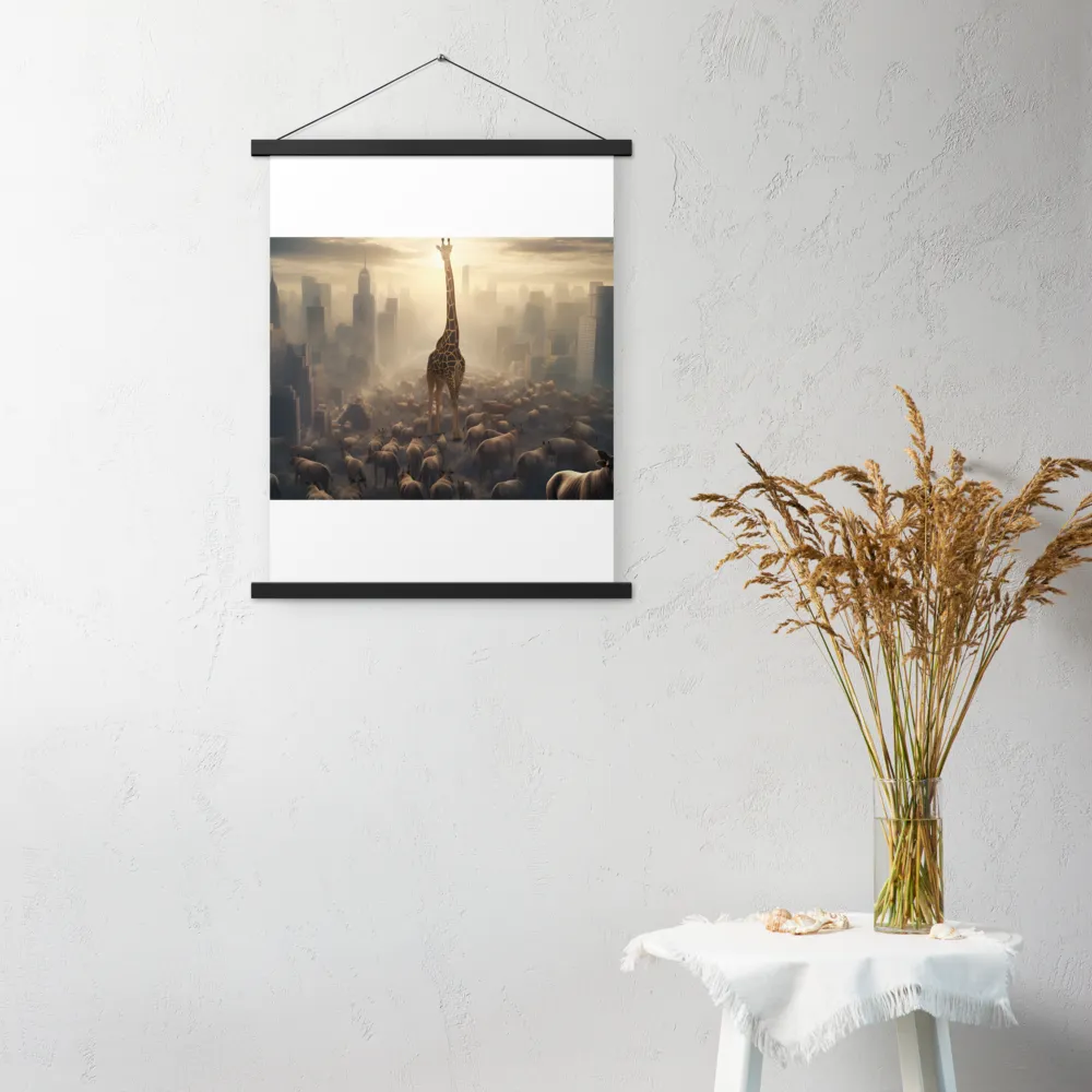 Urban Serengeti: A Giraffe's Perspective | Poster With Black Wood Hanger | 18″×24″