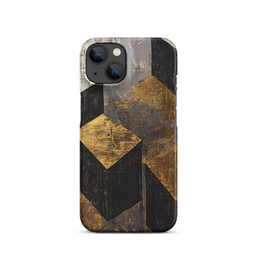 Geometric Harmony in Gold and Black | Phone Case |  14 | Snap Case | Matte