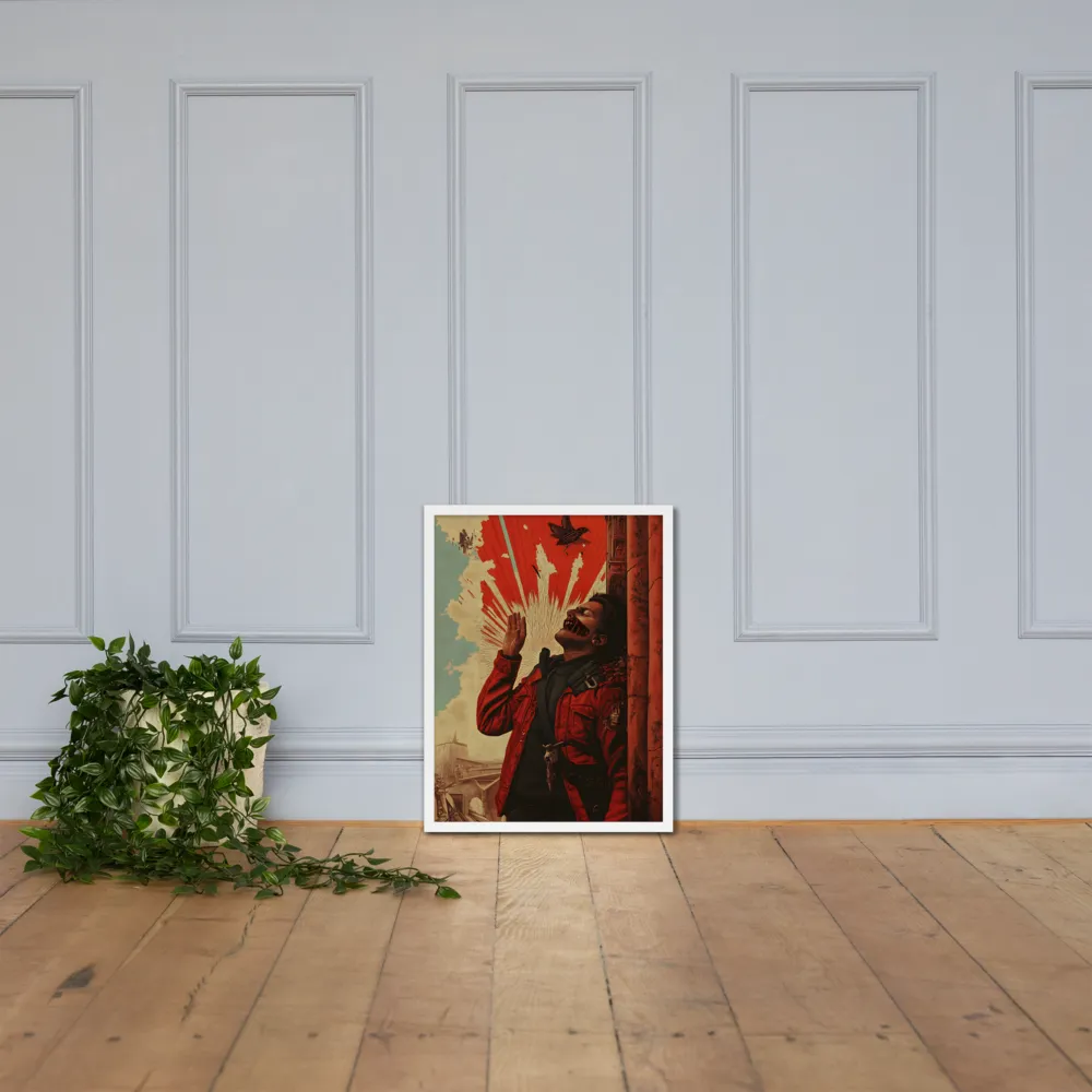 Defiant Echoes of Ruin | Poster with White Frame | 18″×24″