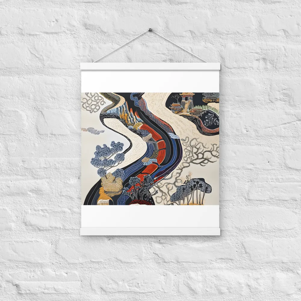 Flow of Tranquility | Poster With White Wood Hanger | 16″×20″