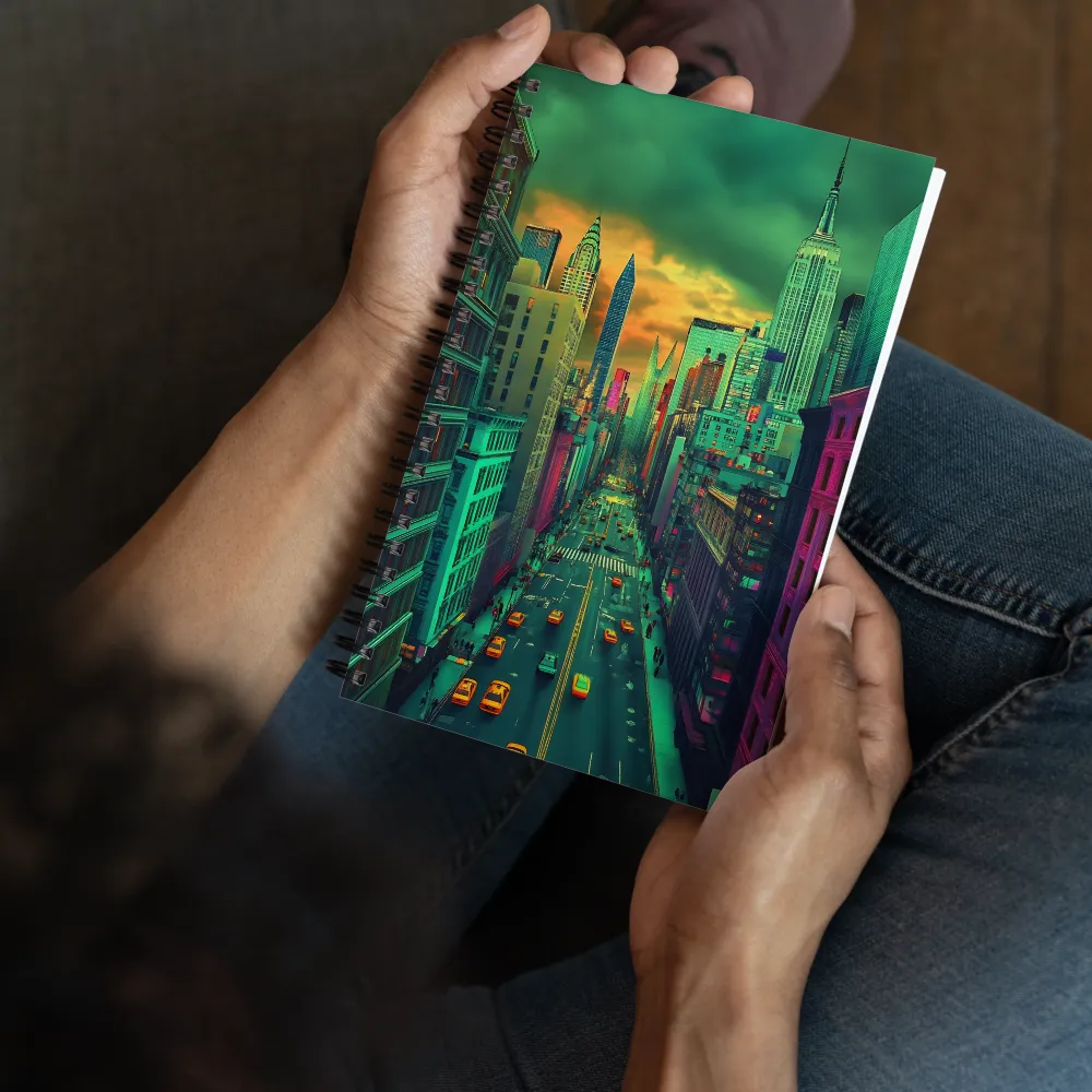 Urban Surrealism: Neon Dreams | Spiral Notebook