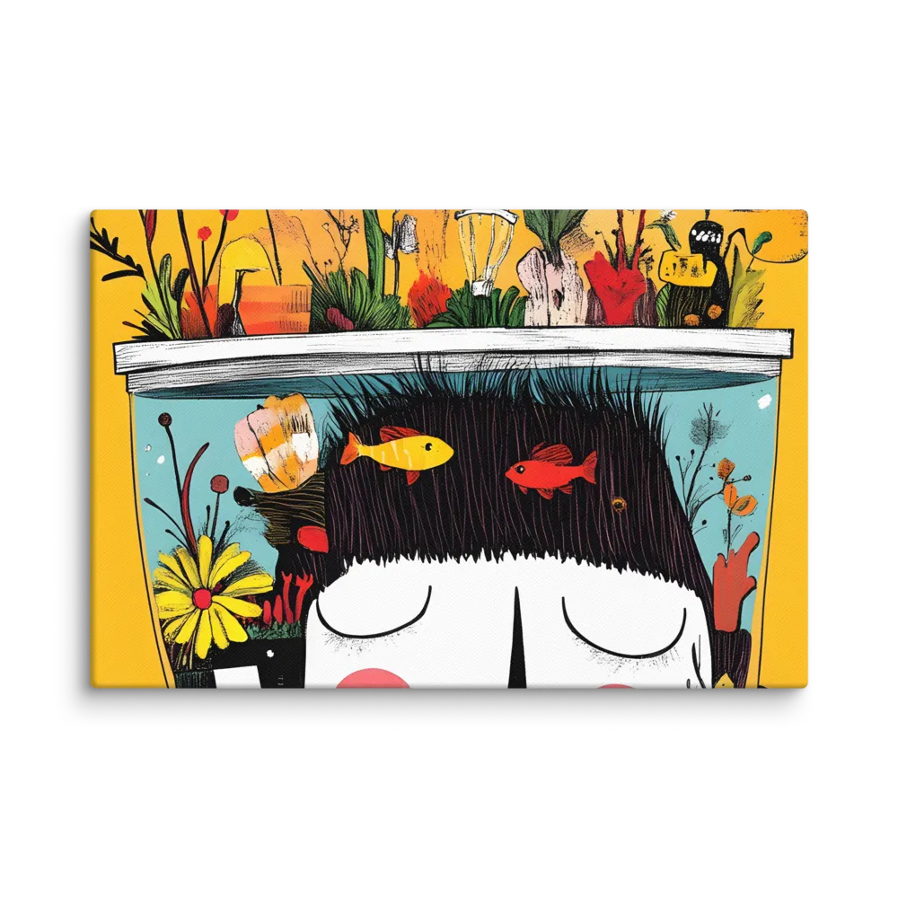 Whimsical Garden Head | Canvas | 12″×18″