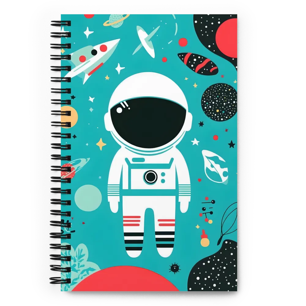 Whimsical Astronaut in Cosmic Wonderland | Spiral Notebook