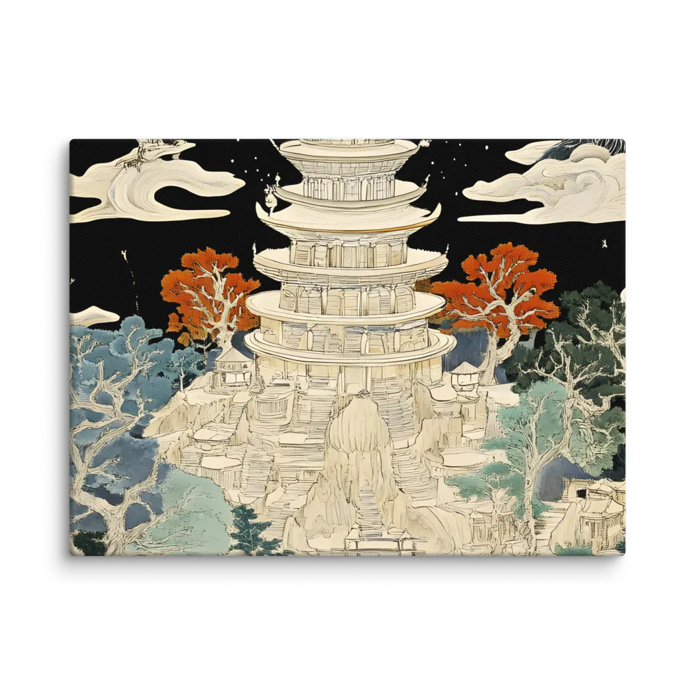 Whispers of the Pagoda | Canvas | 9″×12″