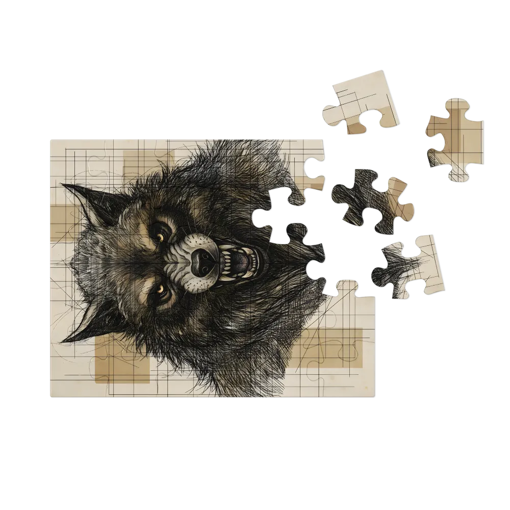 Wolf Study 
 Jigsaw Puzzle in Tin Box