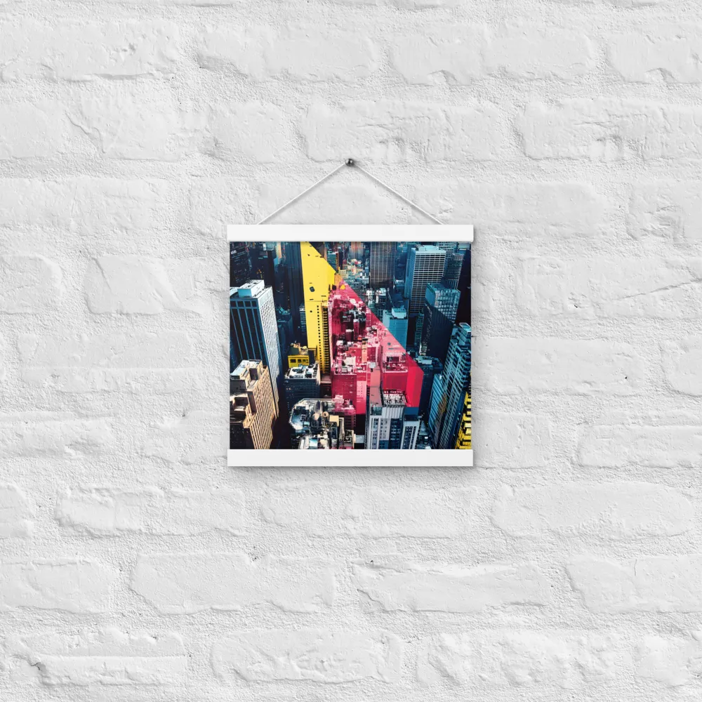 Dynamic Urban Symphony | Poster With White Wood Hanger | 12″×12″
