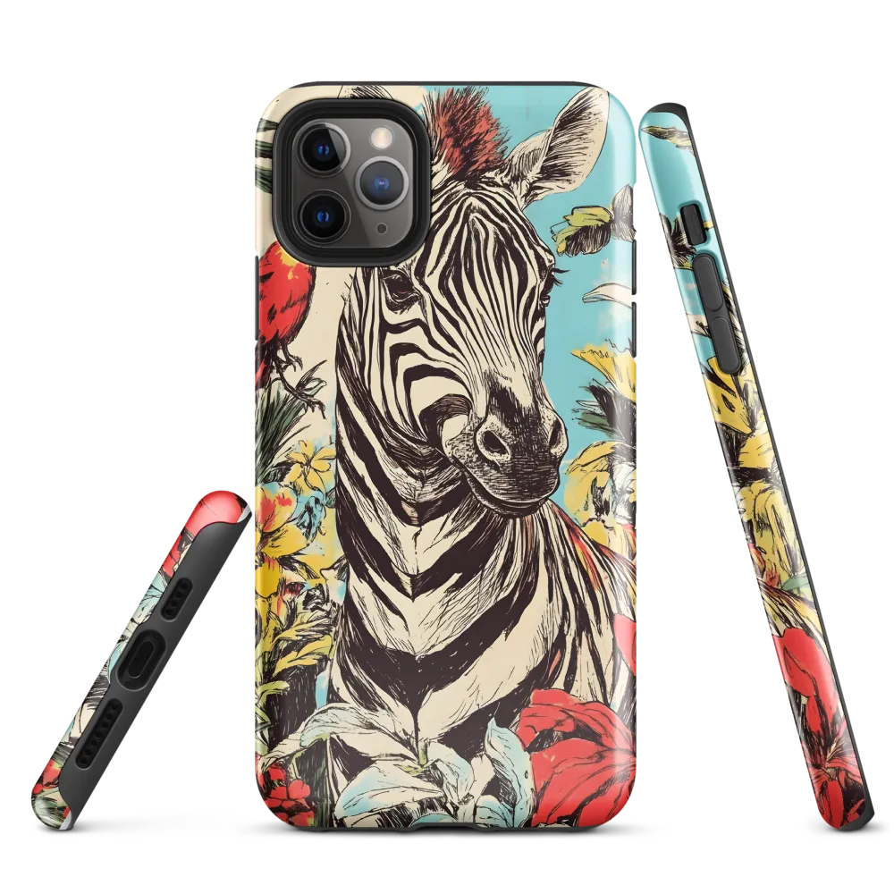 Zebra in Tropical Reverie | Phone Case |  11 Pro Max | Tough Case | Glossy