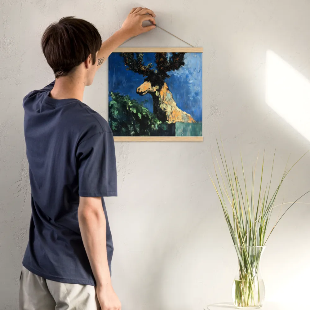 The Majestic Deer in Nature | Poster With Oak Wood Hanger | 16″×16″
