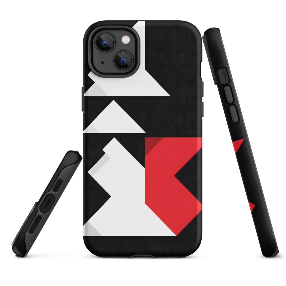 Geometric Symphony in Contrast | Phone Case |  14 Plus | Tough Case | Matte