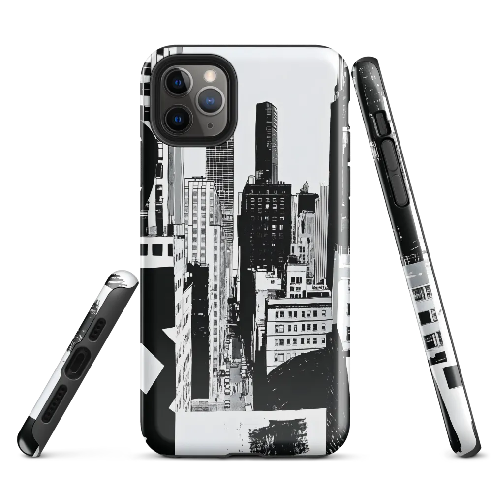 Urban Monochrome: A Contemporary Cityscape | Phone Case |  11 Pro Max | Tough Case | Glossy