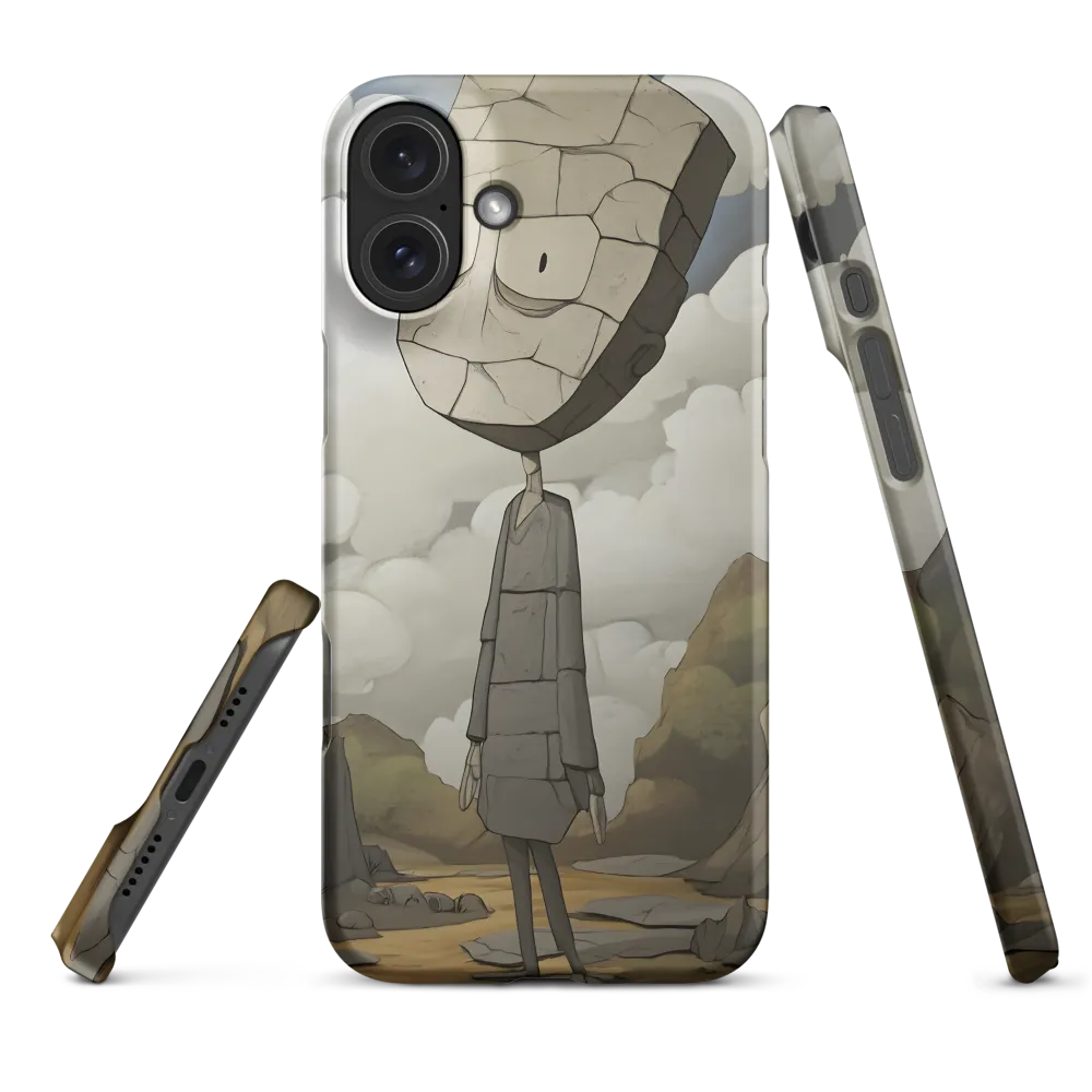 Whimsical Stone Figure in a Rocky Landscape | Phone Case |  16 Plus | Snap Case | Matte