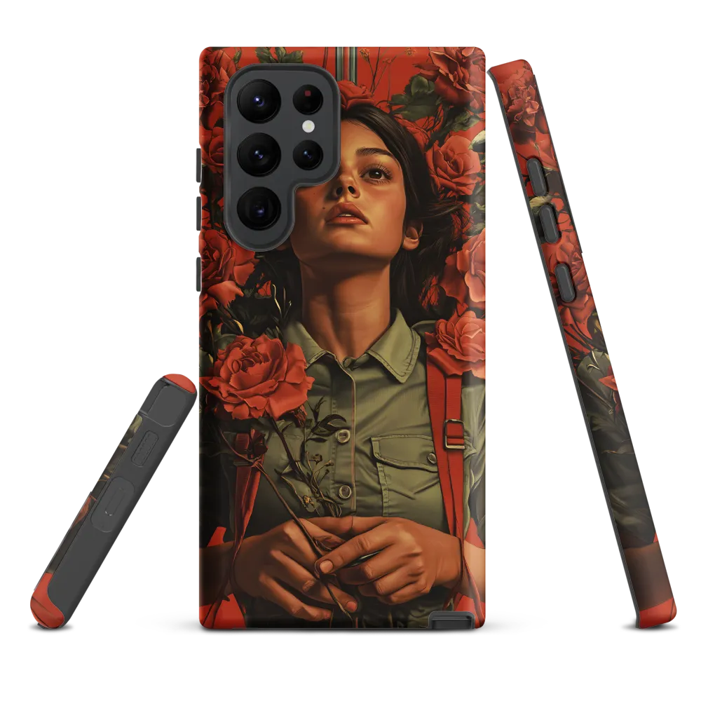 Harmony and Strength: A Portrait Among Roses