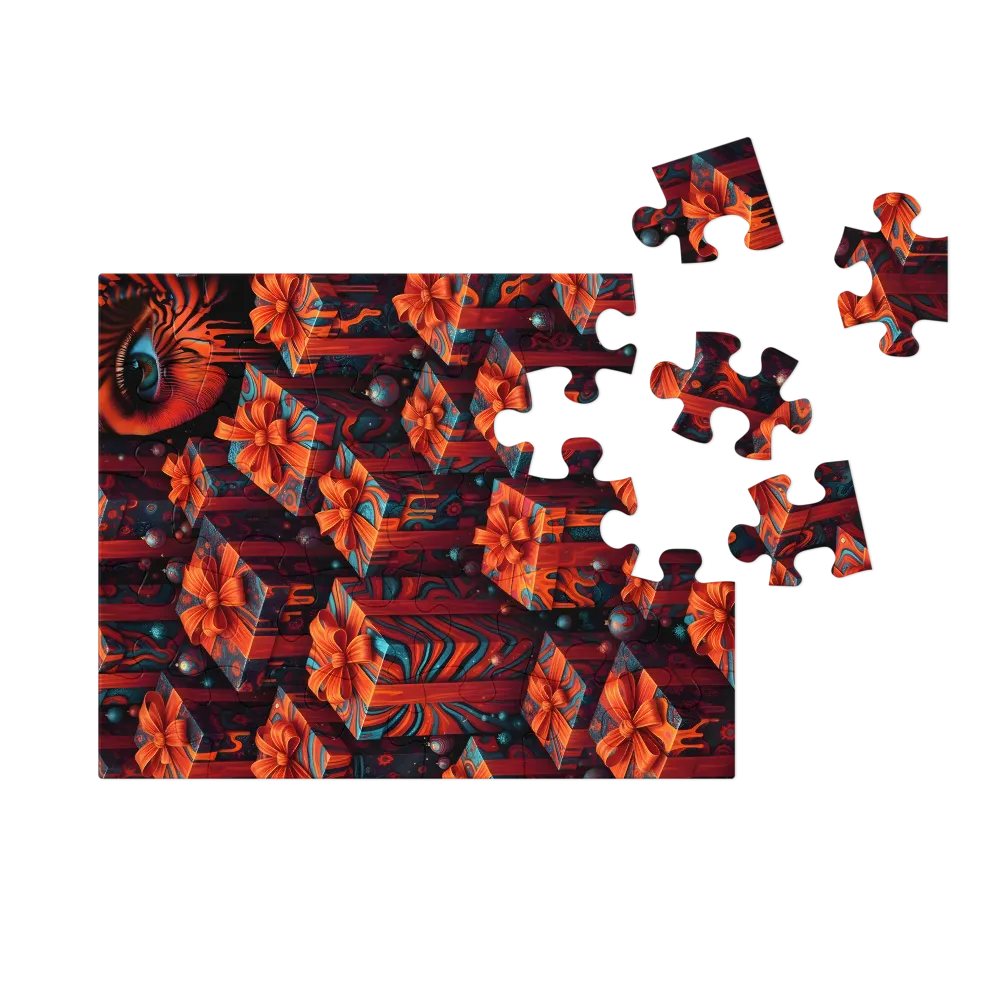 Marbled Giftscape 
 Jigsaw Puzzle in Tin Box