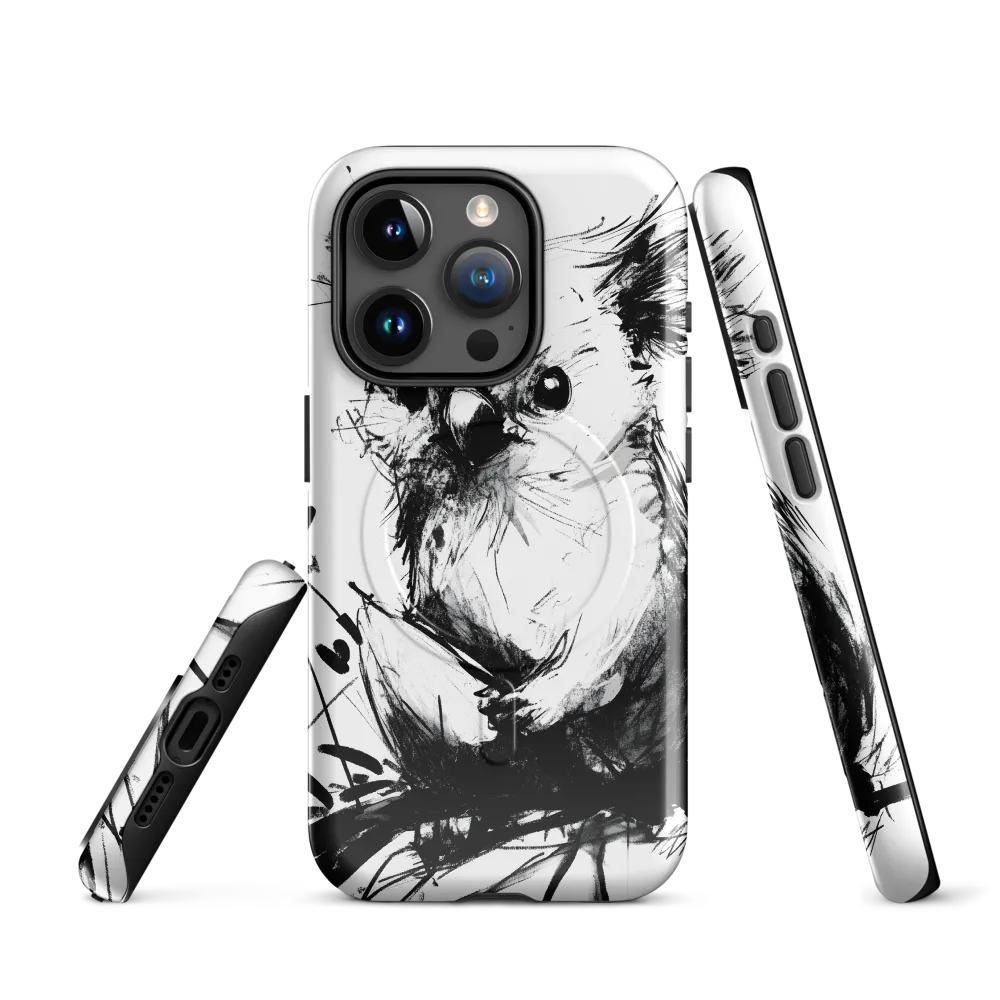 Whimsical Koala in Ink | Phone Case |  15 Pro | MagSafe® Tough Case | Glossy