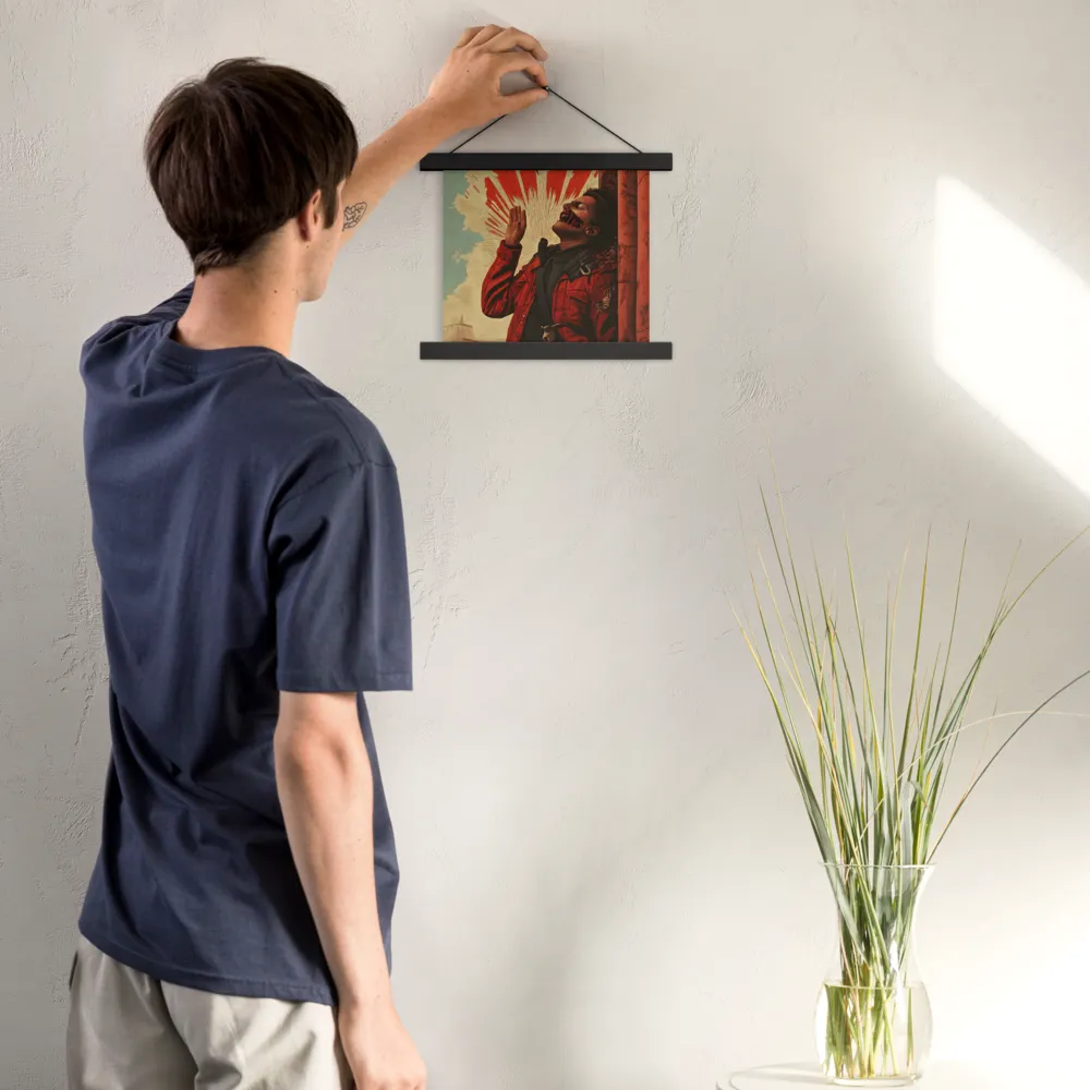 Defiant Echoes of Ruin | Poster With Black Wood Hanger | 10″×10″