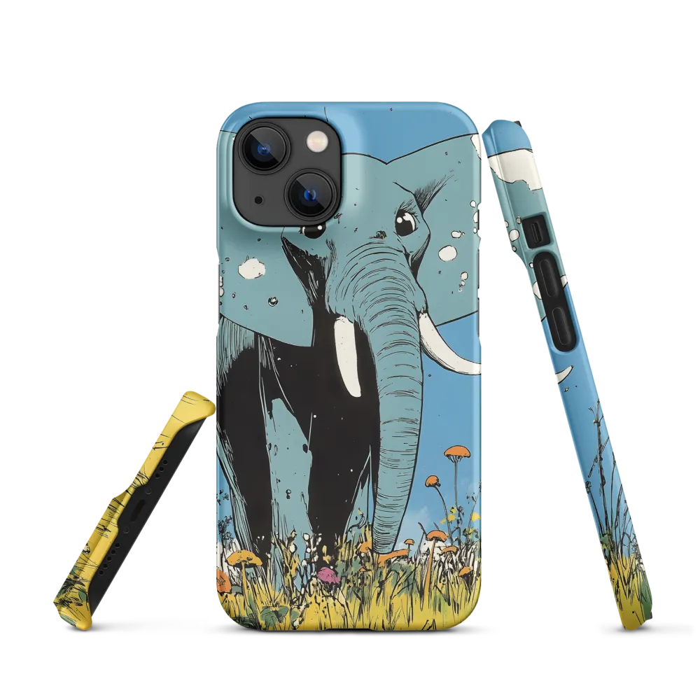 Whimsical Blue Elephant in Bloom